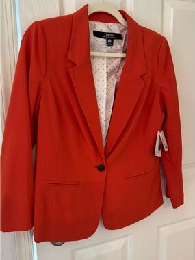Kensie Women's Bright Red Single-Button Tailored Blazer